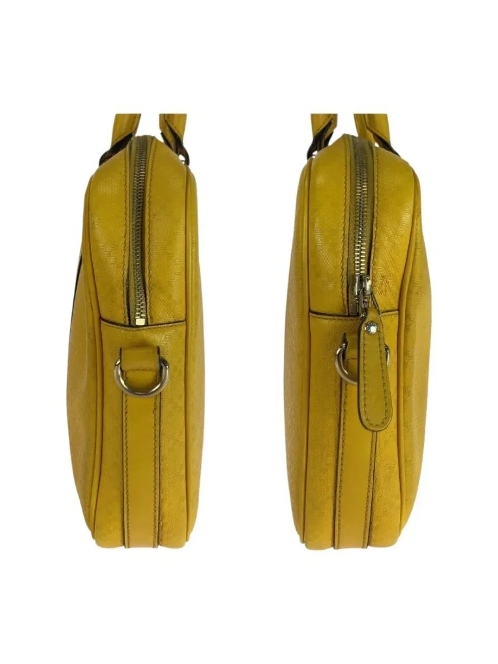 Gucci Diamante Yellow Silver Leather Business Briefcase